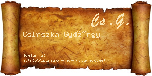 Csirszka György névjegykártya