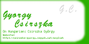 gyorgy csirszka business card